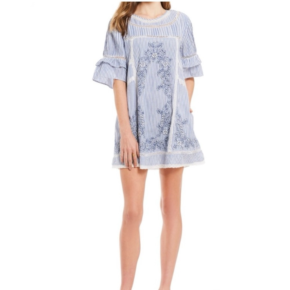 Free People Sunny Day Floral Embroidered Dress